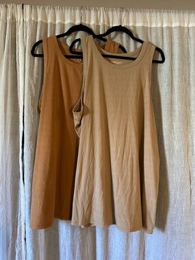 torrid Ribbed Tank Duo in Camel & Tan